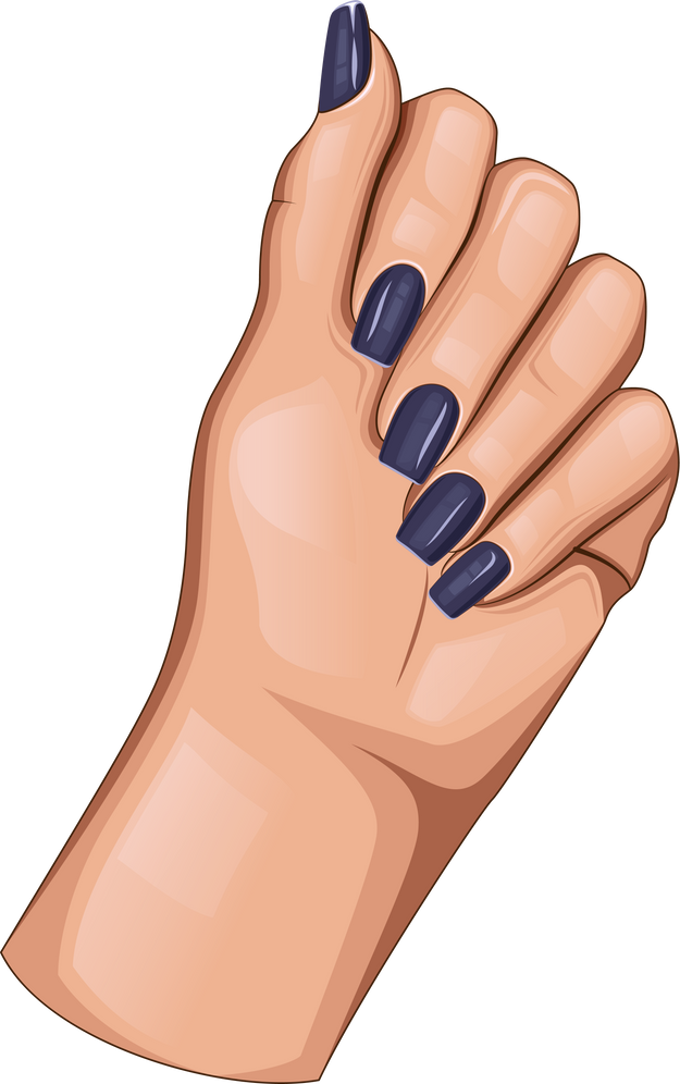 Hands with Black Nail Polish